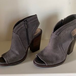 Vince Camuto Grey Suede Open Toe Bootie size 8.5